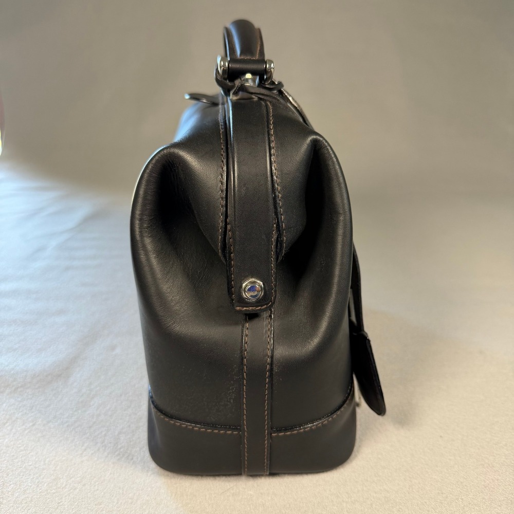 Dooney & Bourke Alto Black Leather Doctor Satchel Bag MB35 BL Made in Italy - Picture 2 of 10